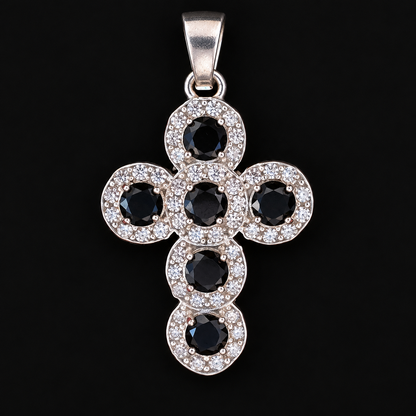 Dije Cruz de Piedras de Colores Plata 925