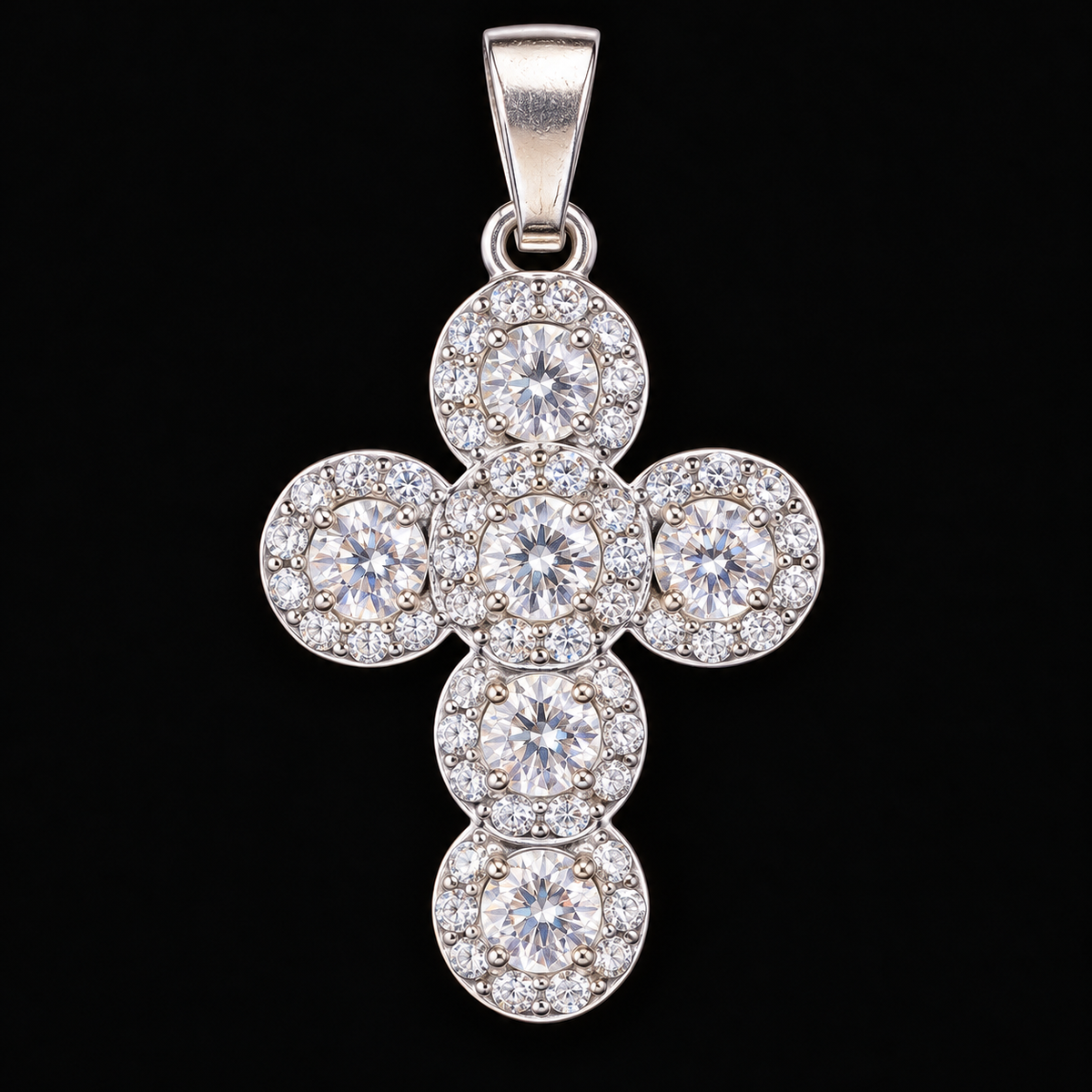 Dije Cruz de Piedras de Colores Plata 925