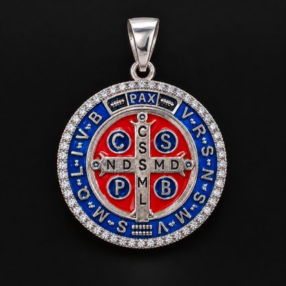 Dije San Benito Esmaltado CZ Plata 925