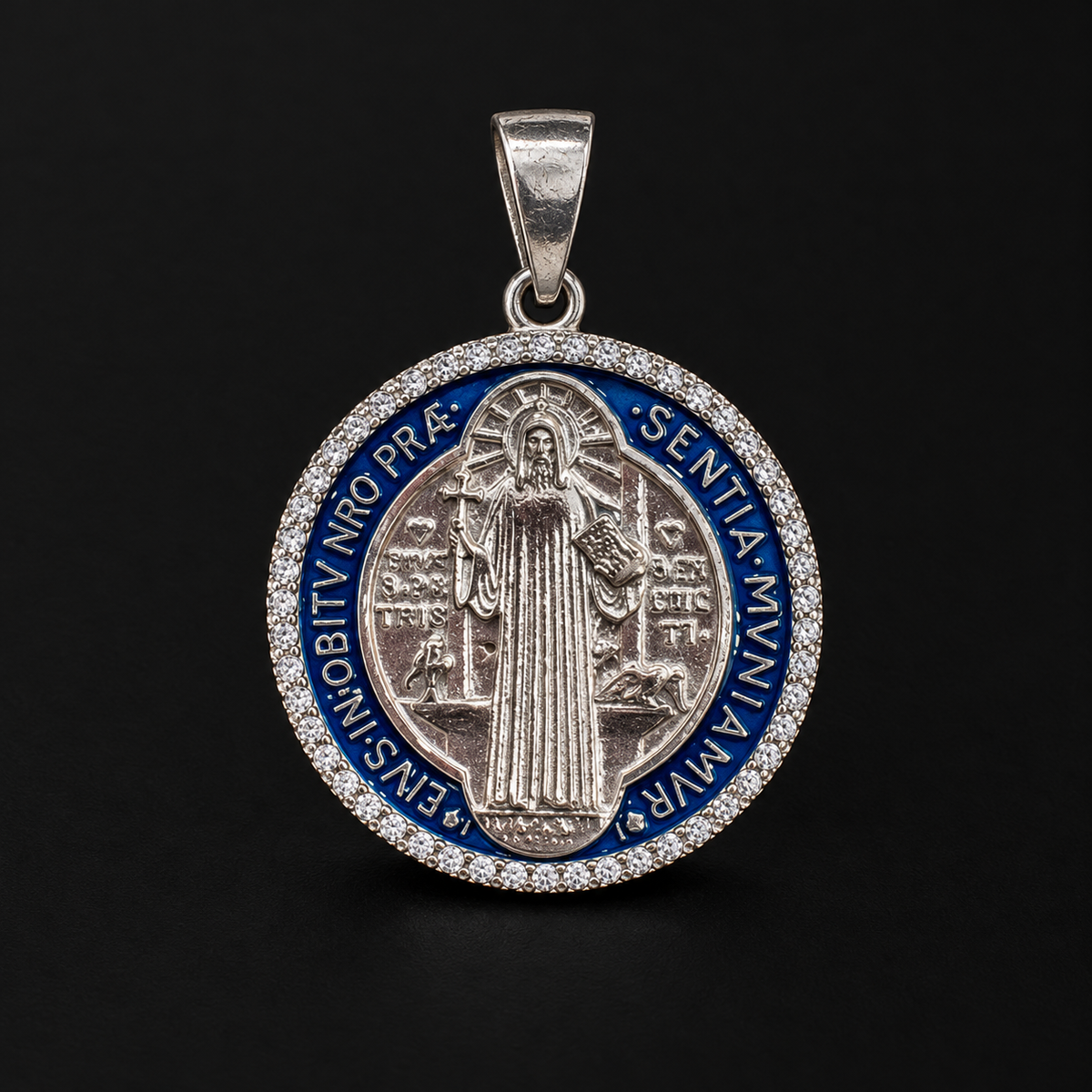 Dije San Benito Esmaltado CZ Plata 925