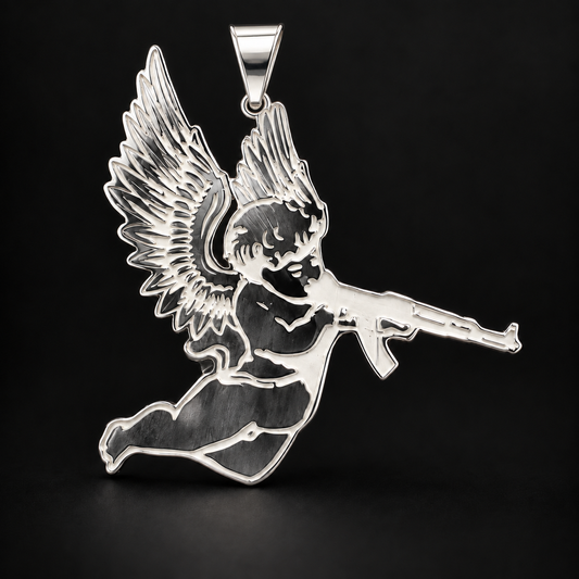 Dije Ángel Querubín Bélico Plata 925