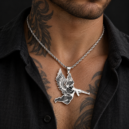 Dije Ángel Querubín Bélico Plata 925