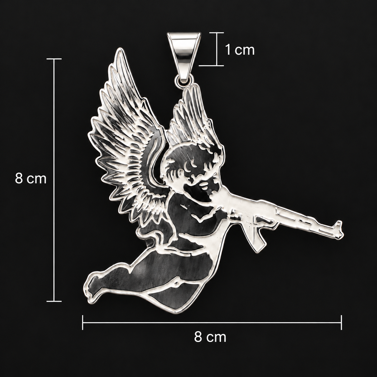 Dije Ángel Querubín Bélico Plata 925