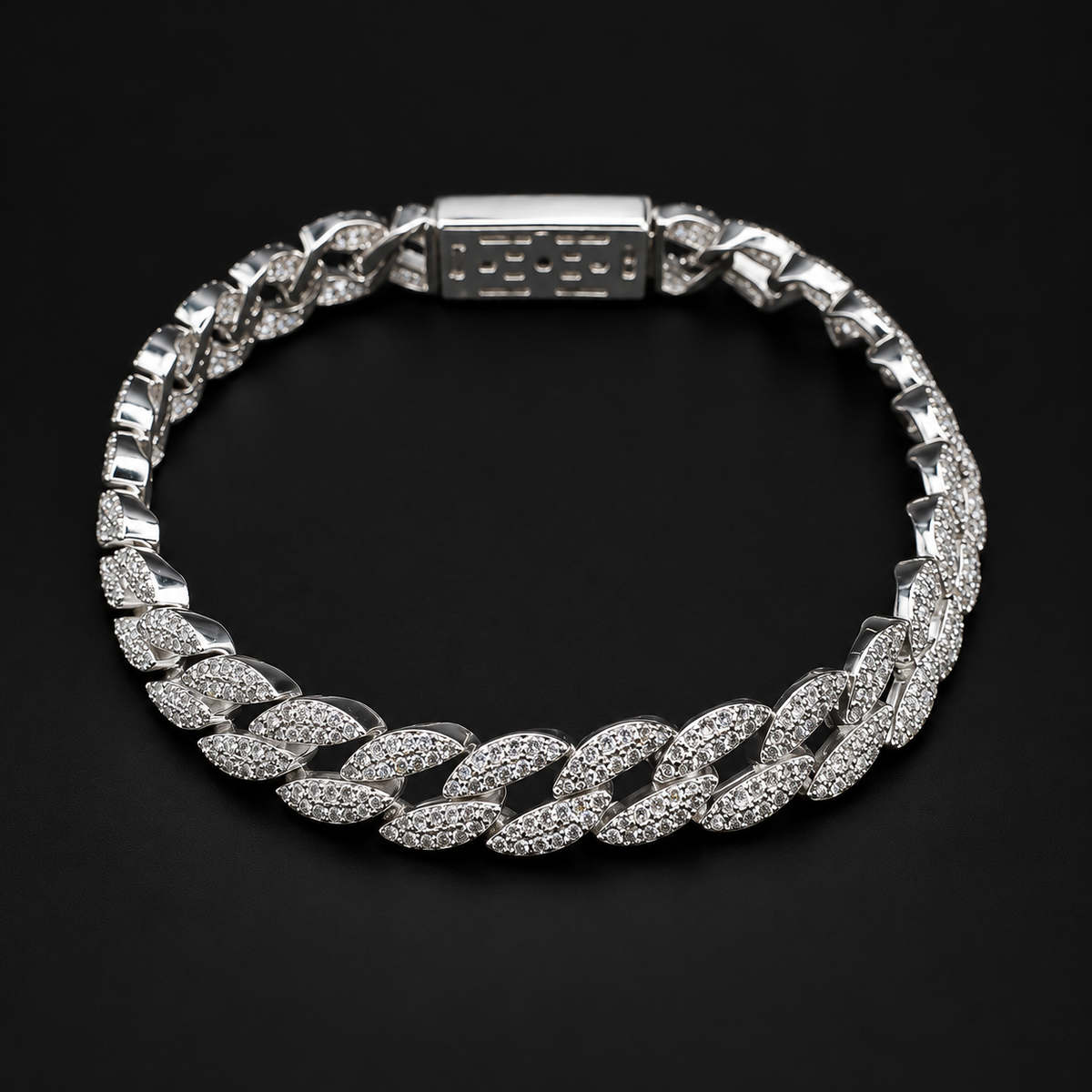 Spike Bracelet with Cubic Zircoin 925 Sterling Silver