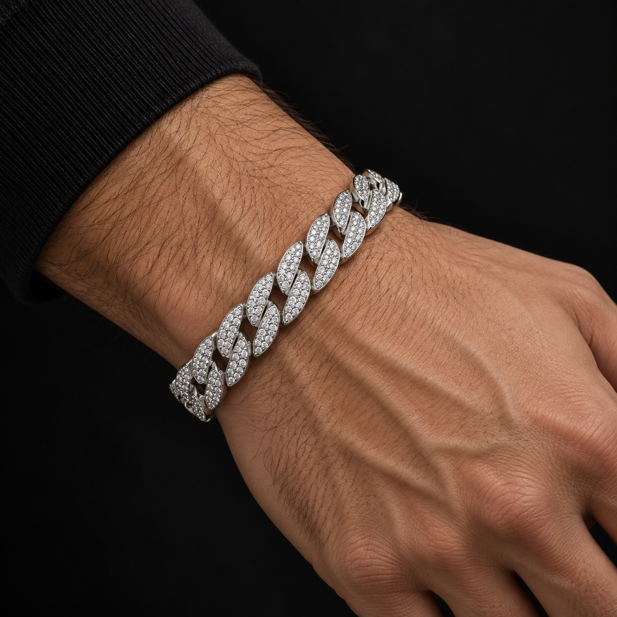 Spike Bracelet with Cubic Zircoin 925 Sterling Silver