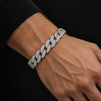 Spike Bracelet with Cubic Zircoin 925 Sterling Silver