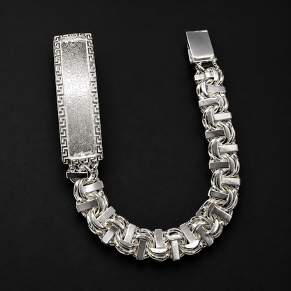 Esclava Tejido Chino Escalera Greco Plata 925