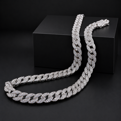 Wheat Chain with Cubic Zircoin 925 Sterling Silver