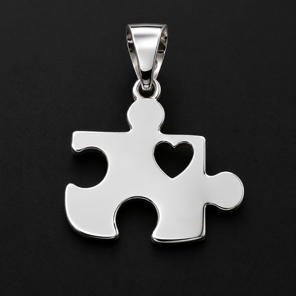 Dije de Autismo con Corazón Plata 925