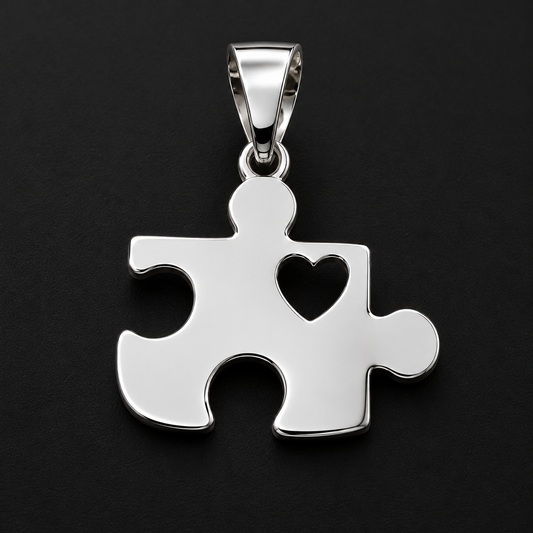 Dije de Autismo con Corazón Plata 925