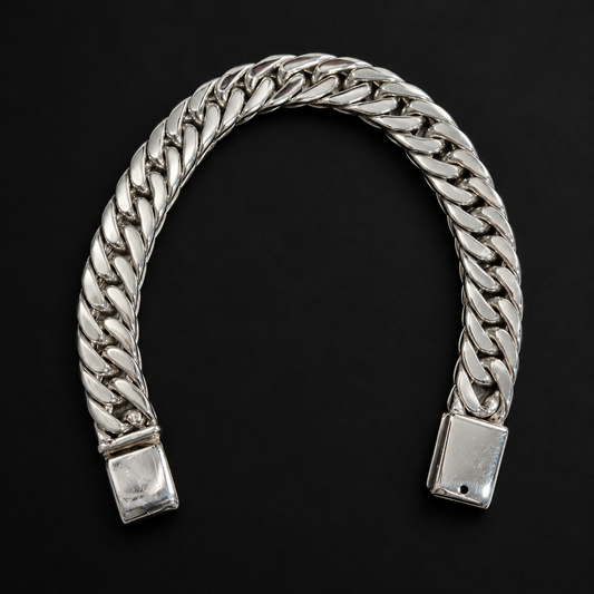 Esclava Cubana Doble Hecha a Mano Plata 925