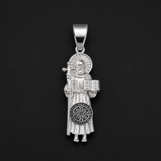 Sterling Silver Saint Benedict Pendant