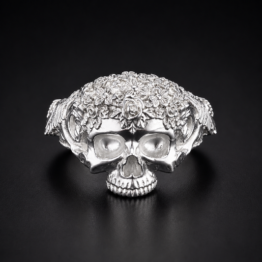 Catrina Skull Ring 925 Sterling Silver