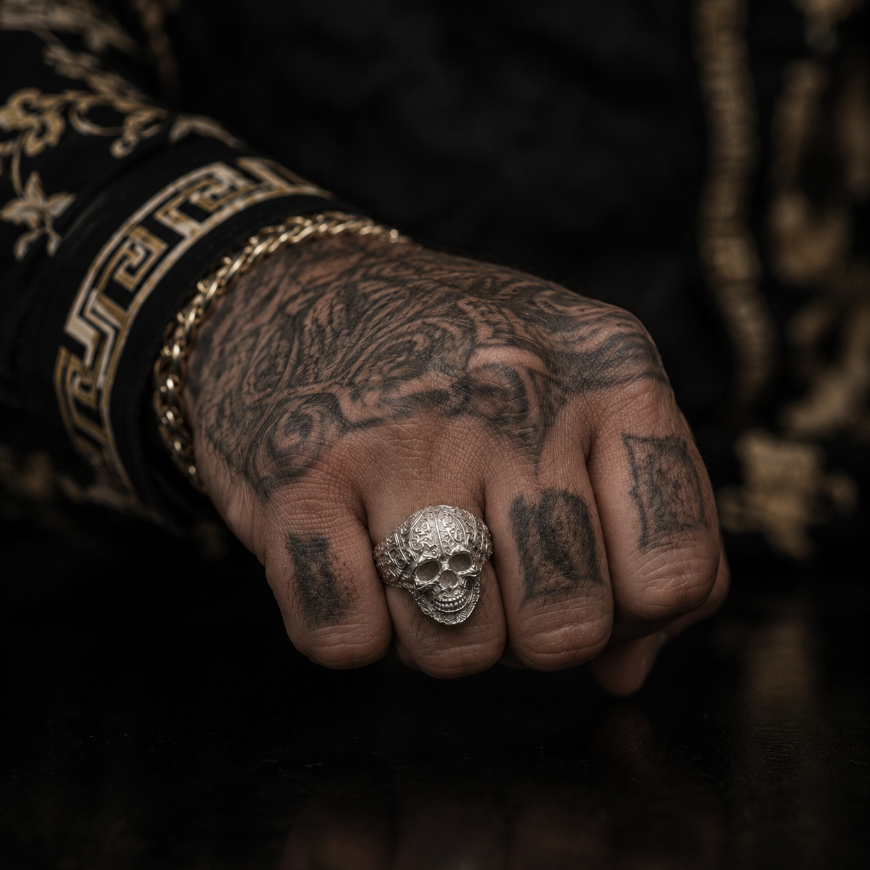 Anillo Calavera Filigrana Plata 925