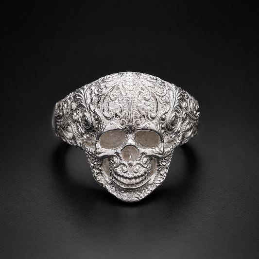 Filigree Skull Ring 925 Sterling Silver