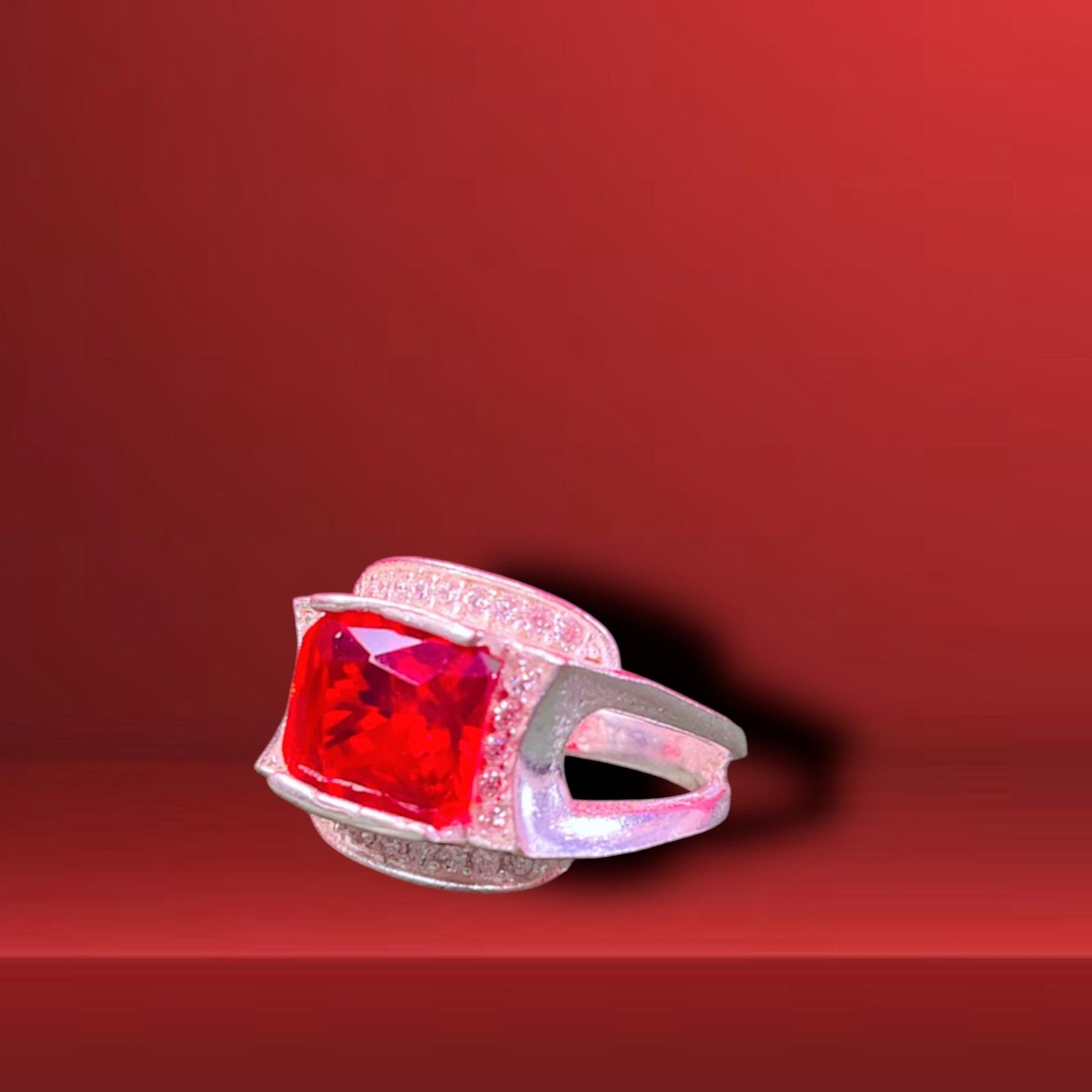 Anillo Circonia Rojo-ANILLOS CABALLERO-MEXA JEWELRY-[PLATA925]-[Platamexicana]-[Joyeriamexicana]-MEXA JEWELRY