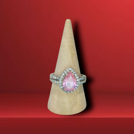 Anillo Gota Rosa-ANILLOS DAMA-MEXA JEWELRY-[PLATA925]-[Platamexicana]-[Joyeriamexicana]-MEXA JEWELRY