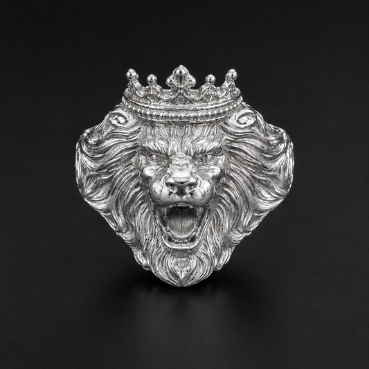 Lion Crown Ring 925 Sterling Silver