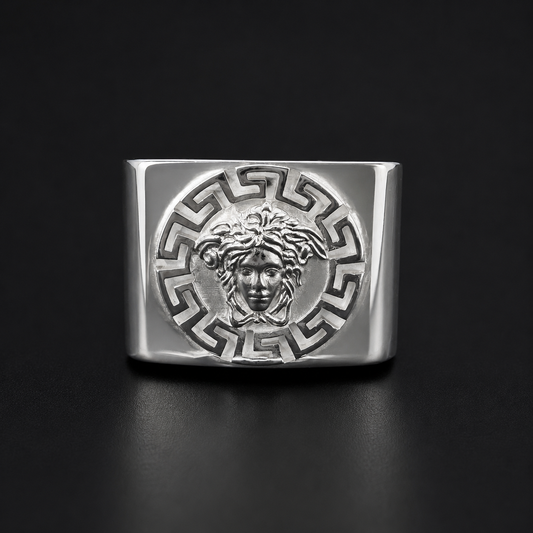 Medusa Ring Greek Style 925 Sterling Silver