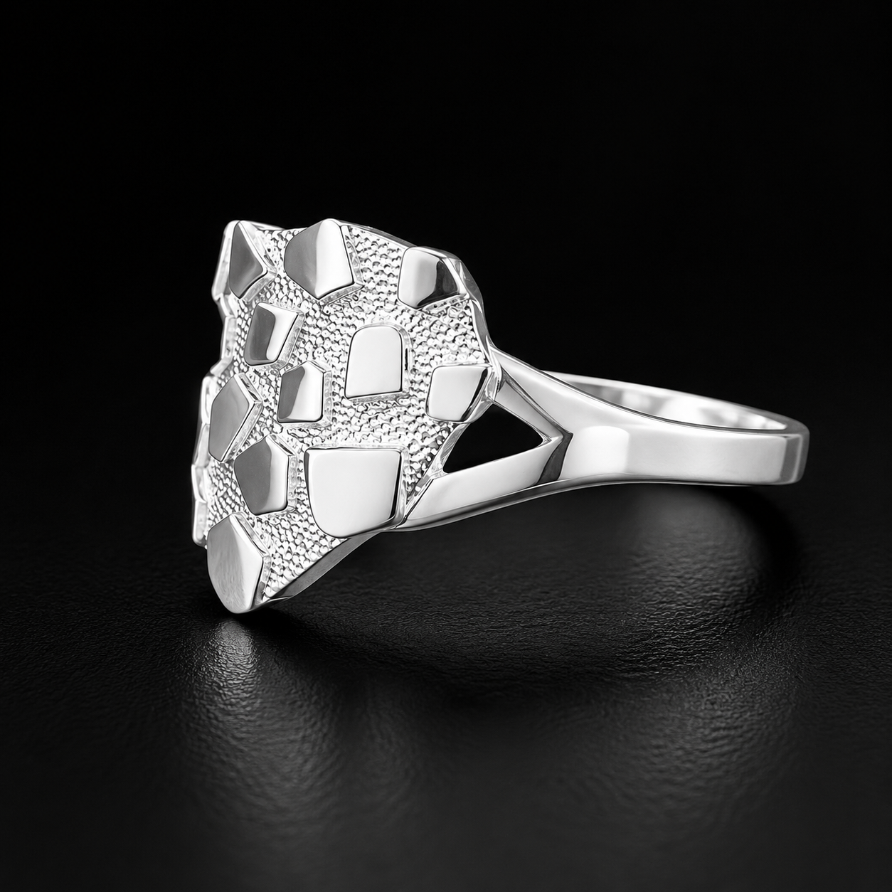 Anillo Nugget Corazón Plata 925
