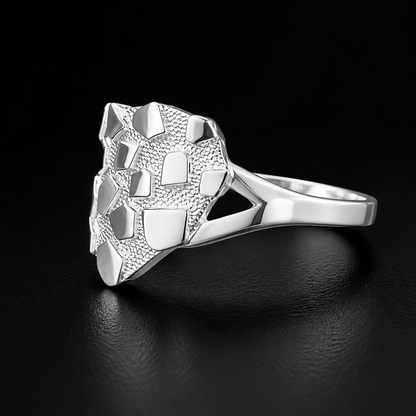Anillo Nugget Corazón Plata 925