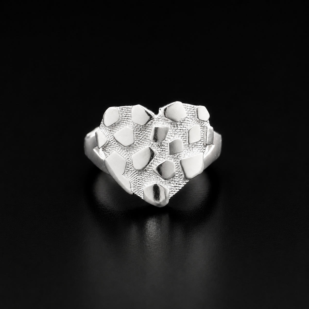 Anillo Nugget Corazón Plata 925 Plata 925 mexicana - MEXA Jewelry