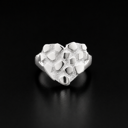 Anillo Nugget Corazón Plata 925
