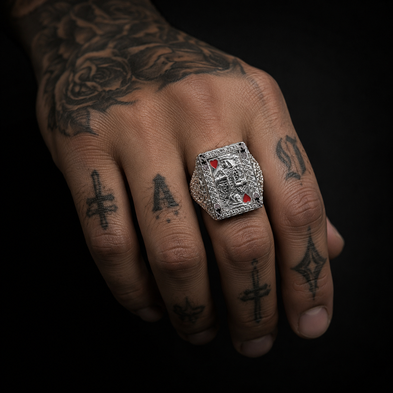 King of Hearts Ring 925 Sterling Silver