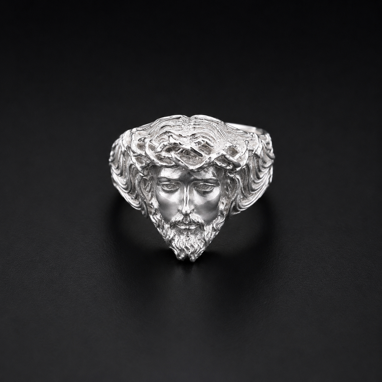 Anillo Rostro de Cristo Plata 925