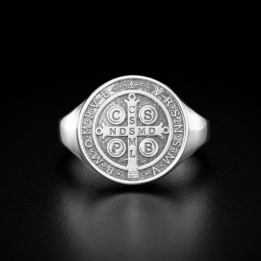 St. Benedict Ring 925 Sterling Silver