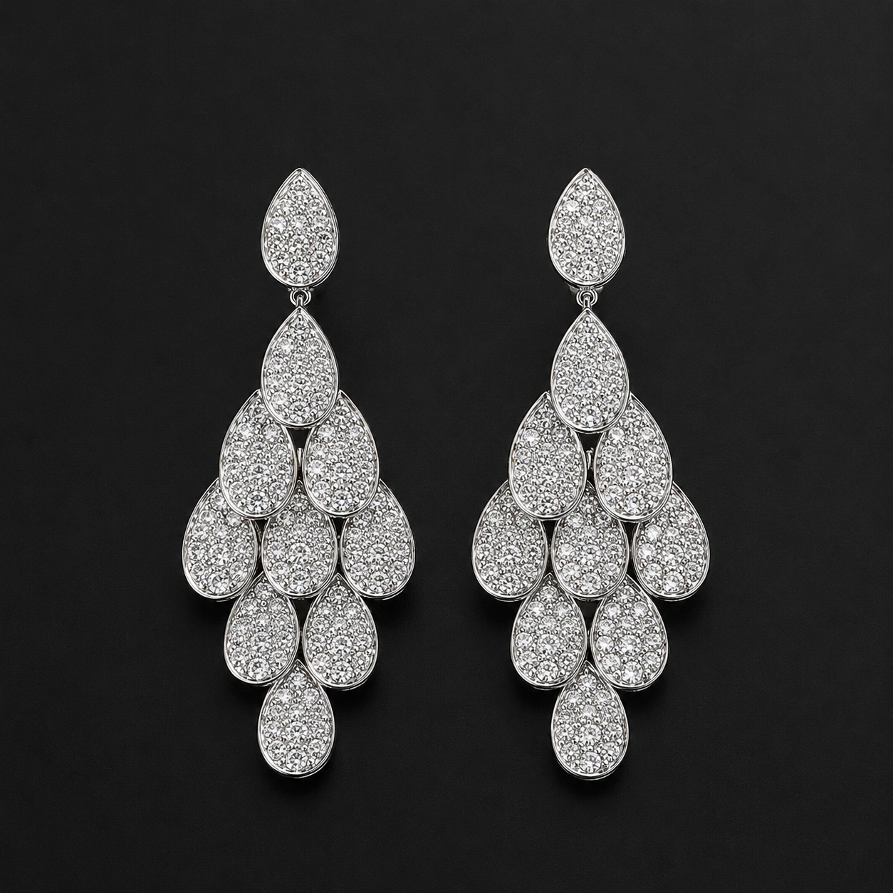 Aretes Gota Cascada Plata 925