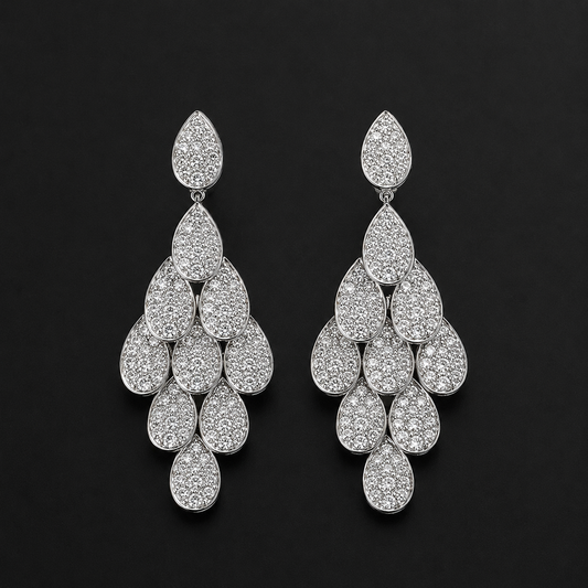 925 Silver Cascade Drop Earrings