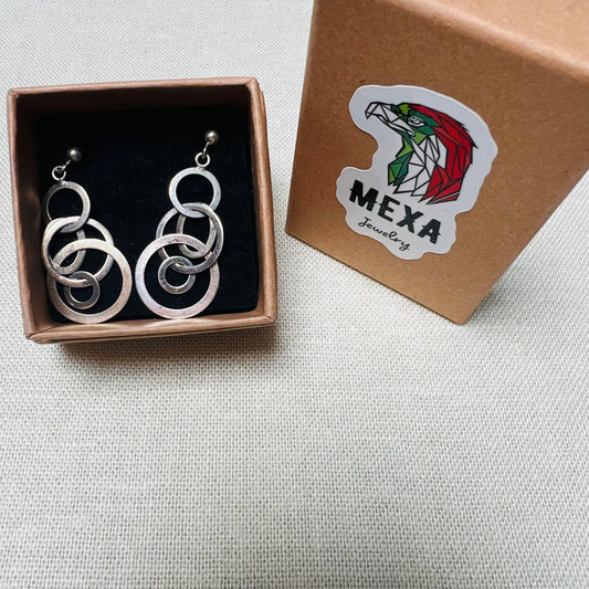 Aretes Largos Aros-ARETES-MEXA JEWELRY-[PLATA925]-[Platamexicana]-[Joyeriamexicana]-MEXA JEWELRY