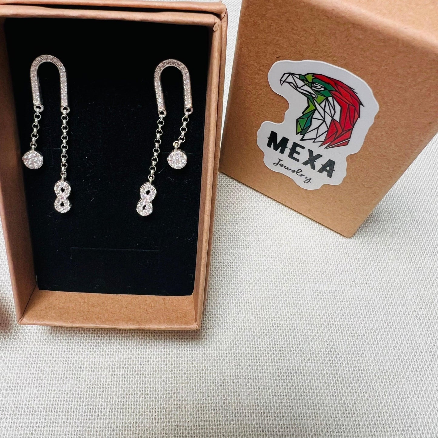 Aretes Largos Infinito-ARETES-MEXA JEWELRY-[PLATA925]-[Platamexicana]-[Joyeriamexicana]-MEXA JEWELRY