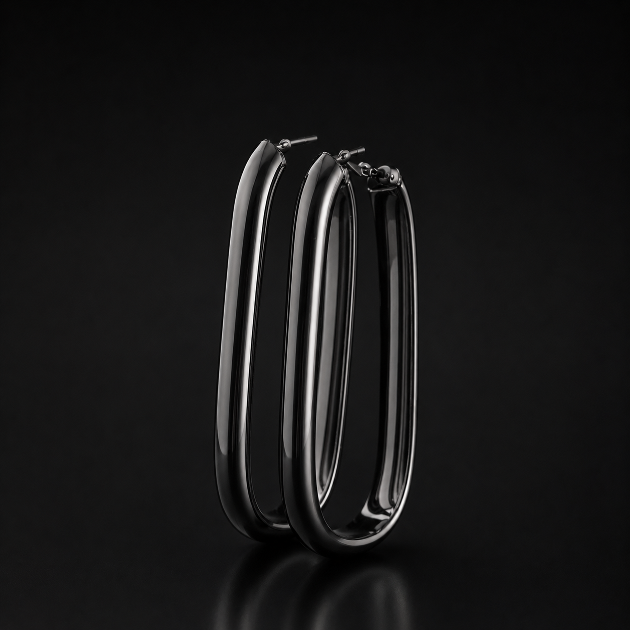 Arracada Paperclip Rodio Plata 925