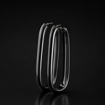 Arracada Paperclip Rodio Plata 925