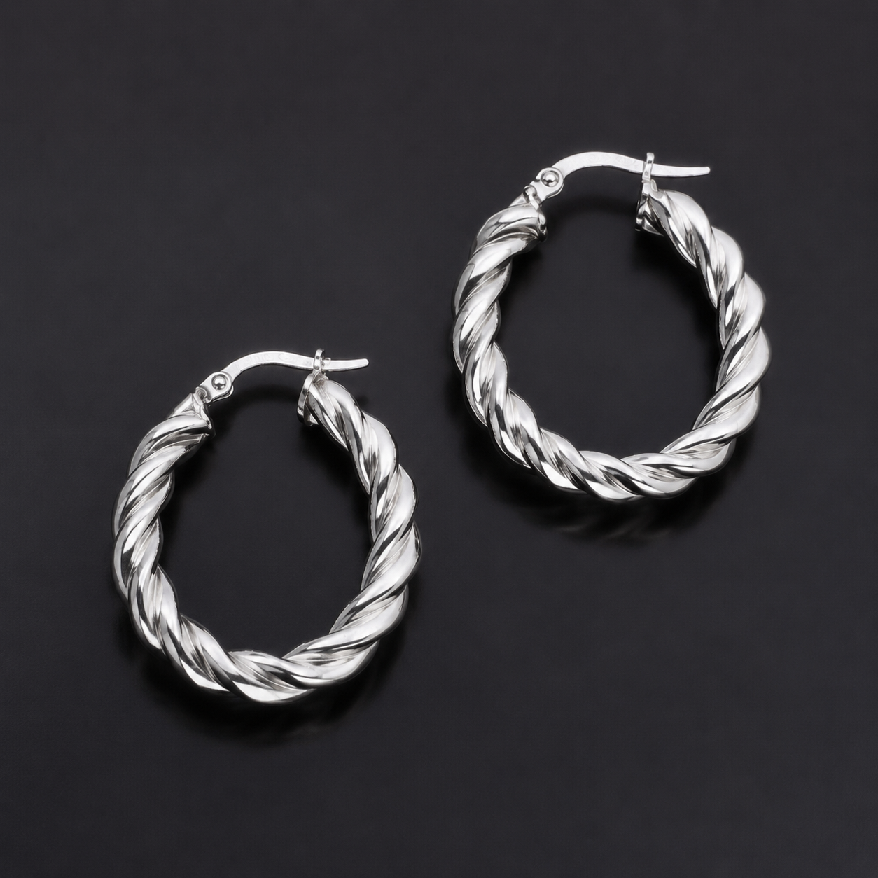 Braided Hoop Earrings 925 Sterling Silver