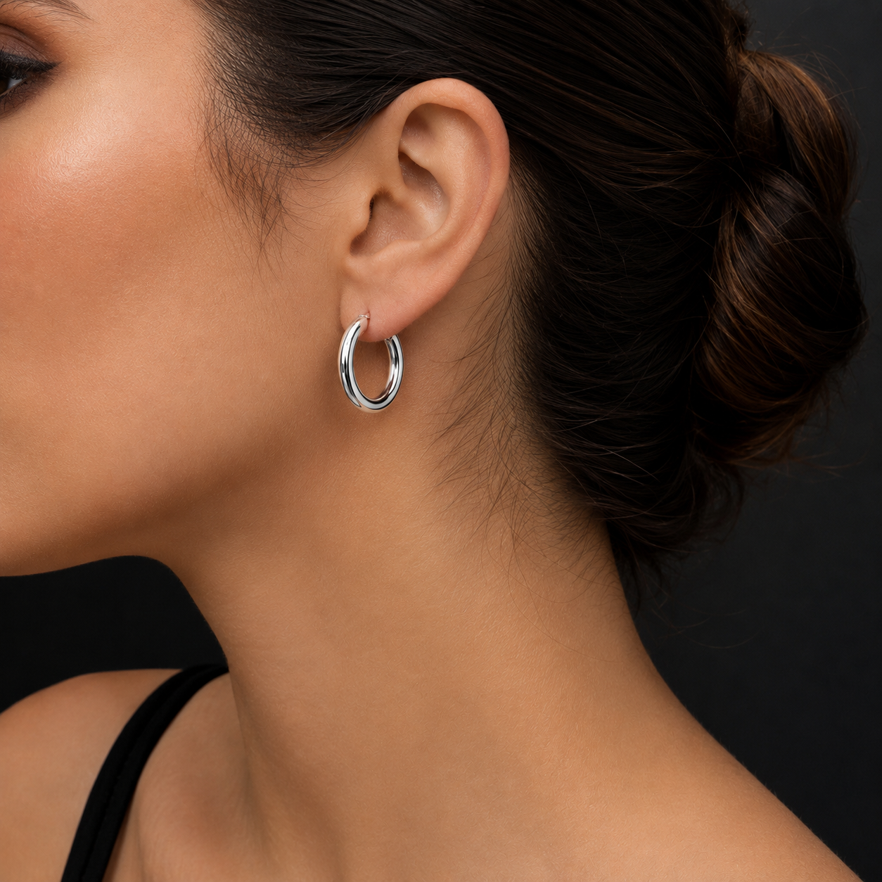 Tube Hoop Earrings 925 Sterling Silver