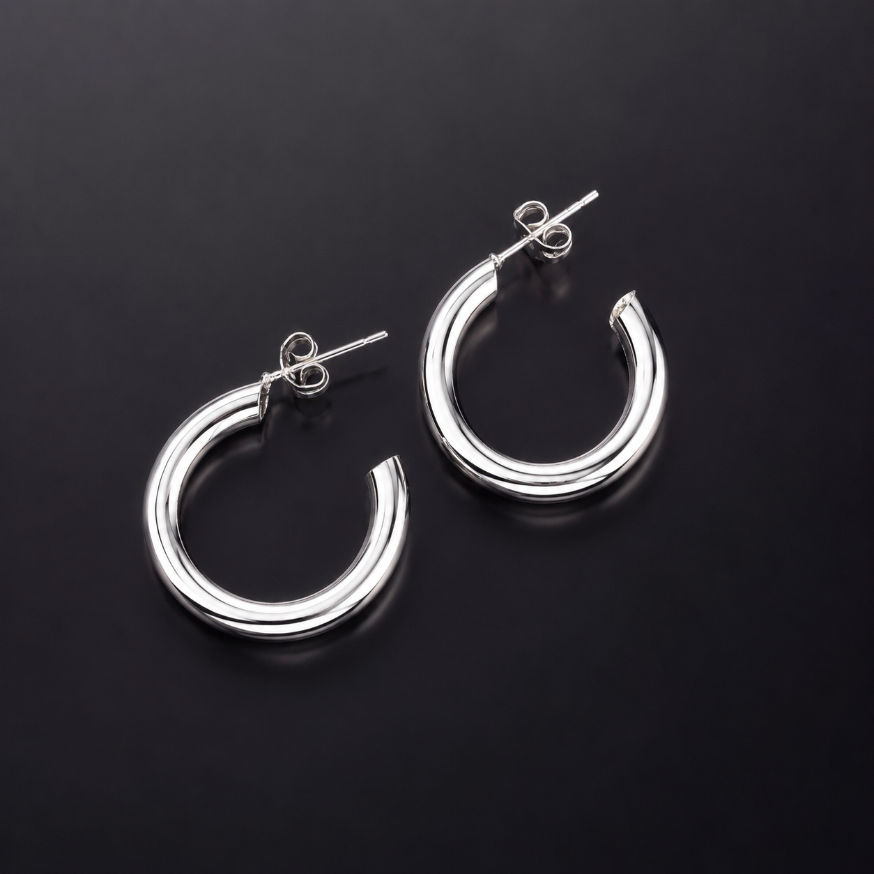 Tube Hoop Earrings 925 Sterling Silver