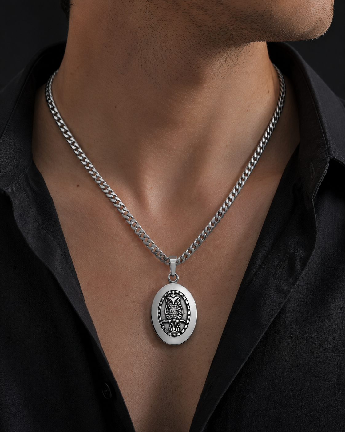 Búho Ovalado Plata 925