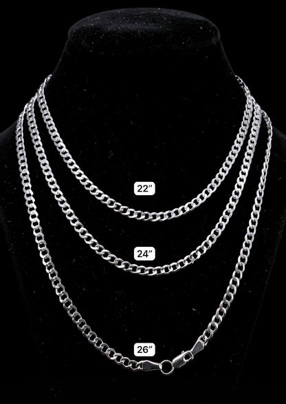 Cadena Cubana 4mm Plata 925 Plata 925 mexicana - MEXA Jewelry