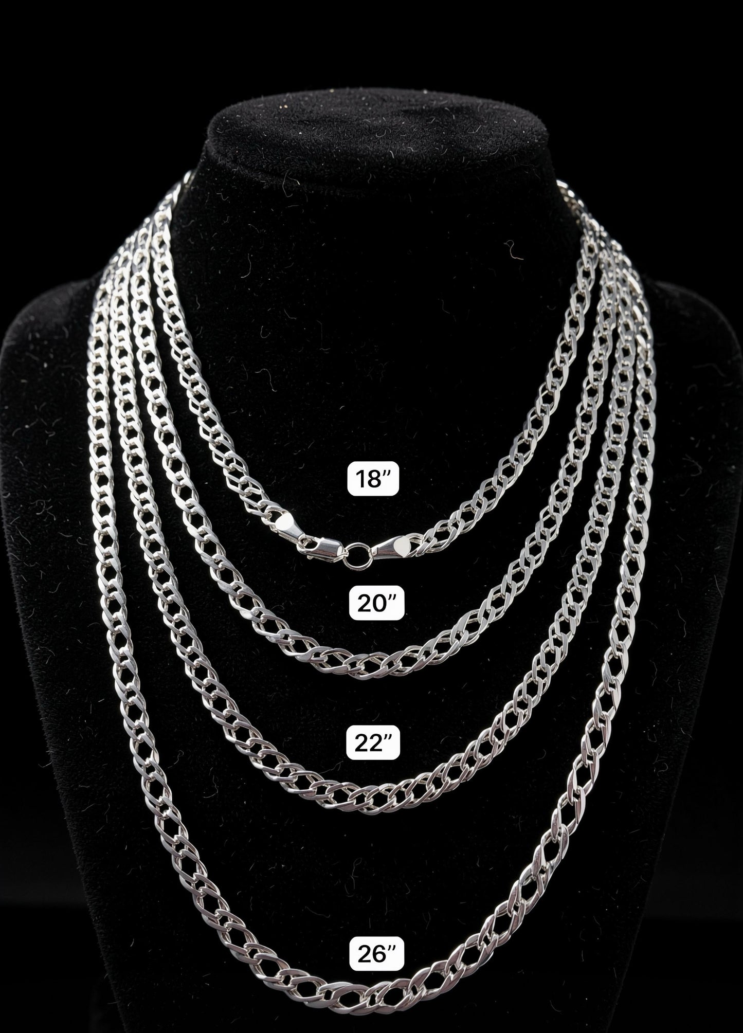 Cadena Doble Rombo 5mm Plata 925 Plata 925 mexicana - MEXA Jewelry
