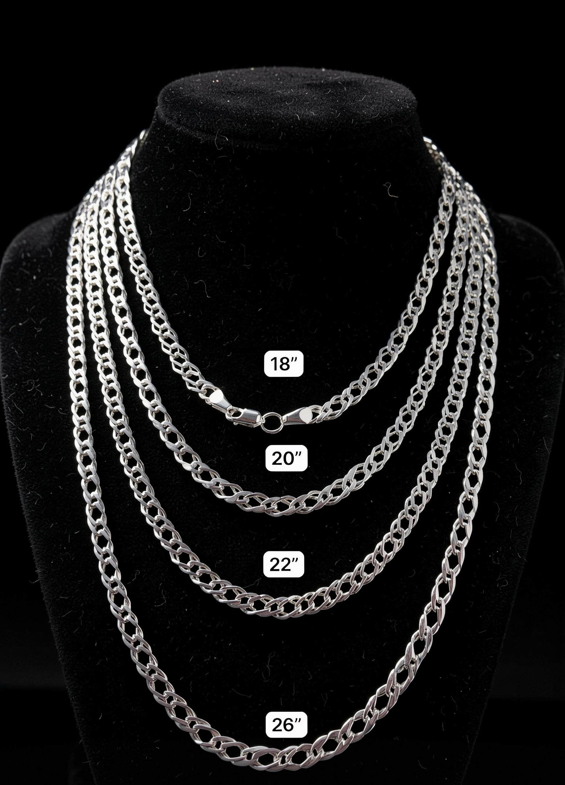 Cadena Doble Rombo 5mm Plata 925 Plata 925 mexicana - MEXA Jewelry
