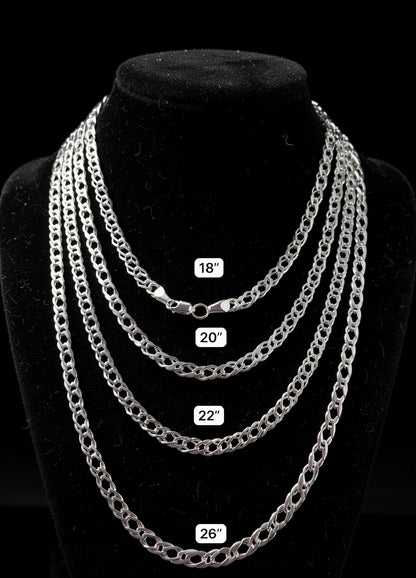 Cadena Doble Rombo 5mm Plata 925 Plata 925 mexicana - MEXA Jewelry
