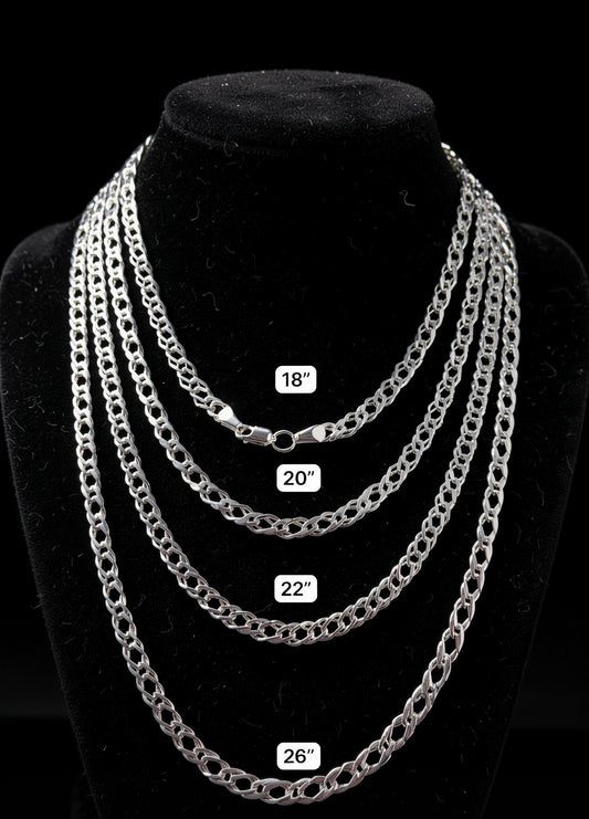 Cadena Doble Rombo 5mm Plata 925 Plata 925 mexicana - MEXA Jewelry