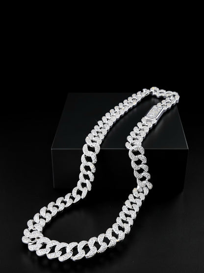 Cadena Eslabón Redondo Zirconia Plata 925