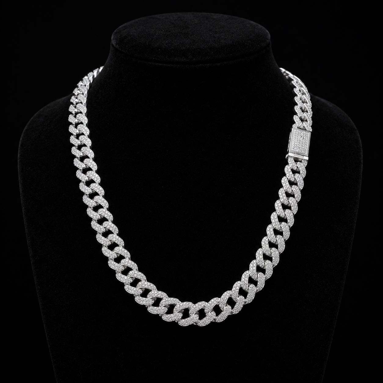 Cadena Eslabón Redondo Zirconia Plata 925