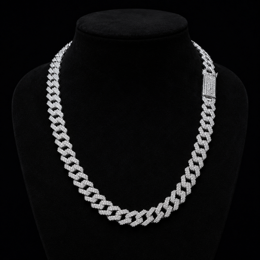 Wheat Chain with Cubic Zircoin 925 Sterling Silver