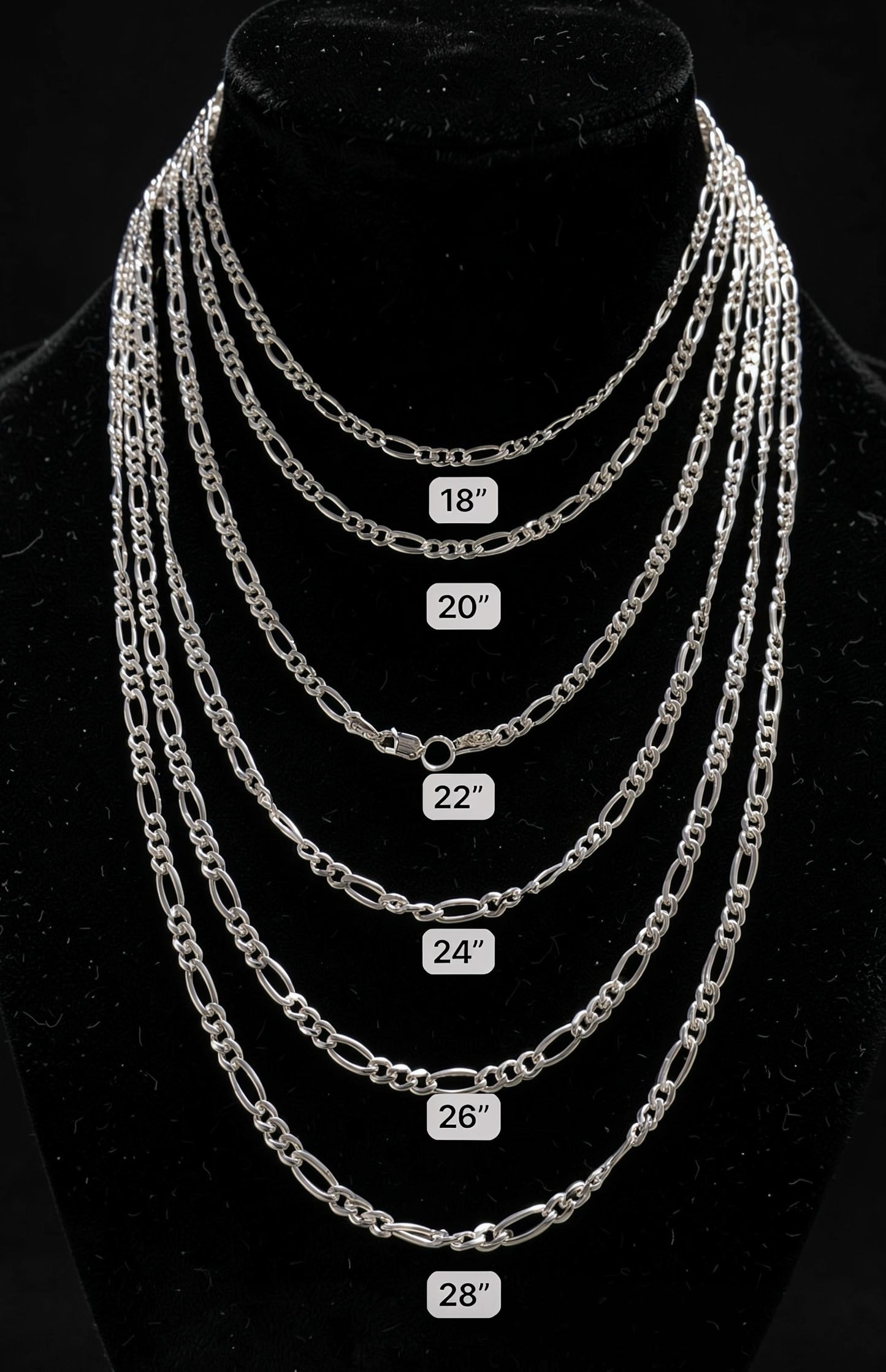 Cadena Fígaro 3.5mm Plata 925 Plata 925 mexicana - MEXA Jewelry