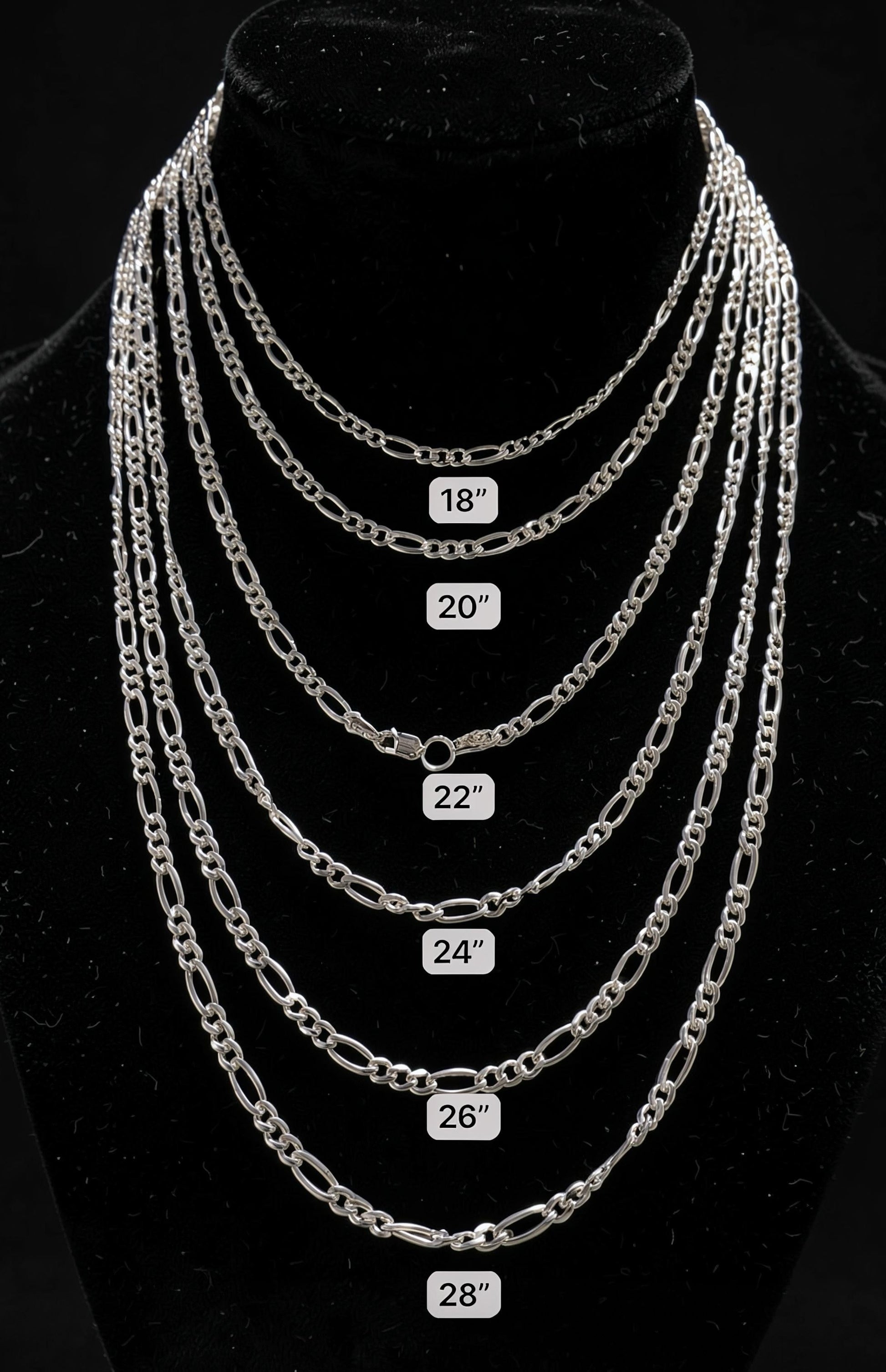 Cadena Fígaro 3.5mm Plata 925 Plata 925 mexicana - MEXA Jewelry